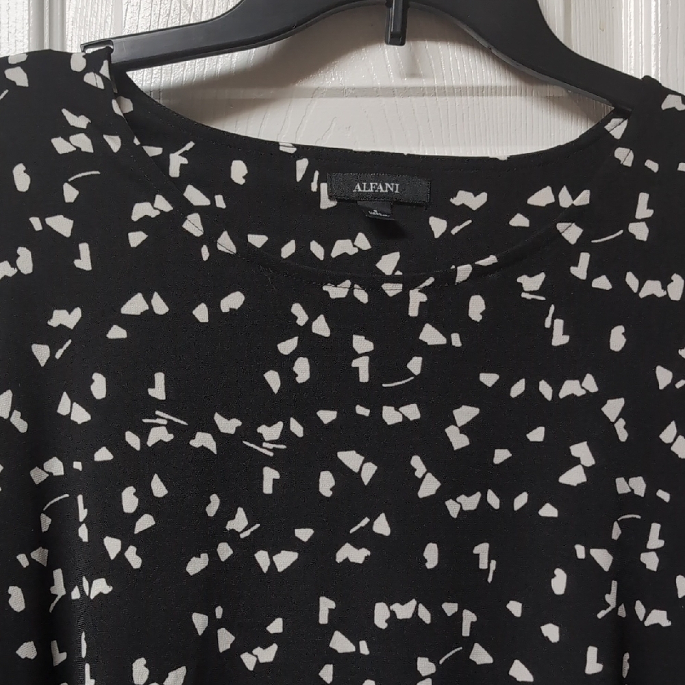 Alfani Monochrome Abstract Blouse